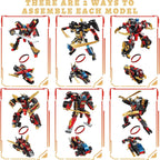 QLT QIAOLETONG 12 in 1 Transforming Mecha Robot Building Set,Mech Model Building Kit, 542 PCS Compatible with Lego Ninja Mech Warrior Cool Robots Toys Gift for Adults and Kids Boys 6 7 8 10+