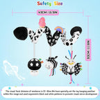 Spiral Car Seat Toys for Babies, 0-6 Months Stroller Pram Activity Hanging Toys High Contrast Black and White Sensory Toy, Newborn Soft Plush Travel Toy for Newborn Boys Girls Gift