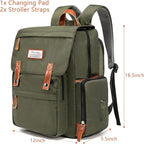 Frank Mully Diaper Bag Backpack Large Multifunction Travel Baby Bag for Mom Dad Army Green