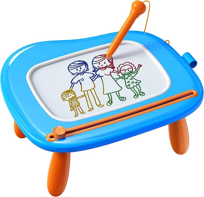 Magnetic Drawing Board, Doodle Board for Toddlers Toys Age 1-2, Magnetic Writing Board, Preschool Learning and Educational Toys for 1 2 3 Years Old Girl Boy, Gift for Birthday Christmas New Year(Blue)