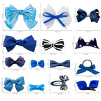 18pcs Blue Hair Bows for Girls,Toddlers,Teens,Women.Fully Lined Alligator Hair Clips,Cute Hair Ties,Non-slip Snap Hairpins,Handmade Hair Accessories Gift Set