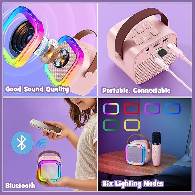 Unicorn Gifts for Girls Age 4 5 6 7 8 9 10, Kids Unicorn Toys with Mini Karaoke Machine/Glowing Blanket/Night Light/Headband/Bracelets, Birthday Graduation Gifts for Daughter Niece
