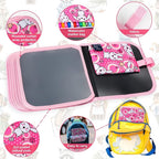 Erasable Doodle Set for Kids - Magic Drawing Book with 12 Watercolor Pens, 14 Pages - Road Trip Car Game Writing Painting Set for Boys and Girls (Rabbit)