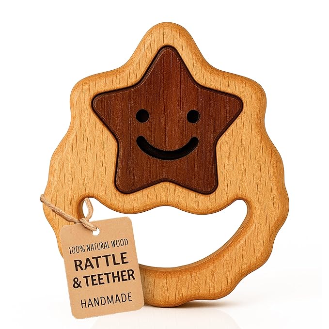 Wooden Toy for 6–12 Month Old Baby | Montessori Rattle | Toys for Baby Boy & Girl