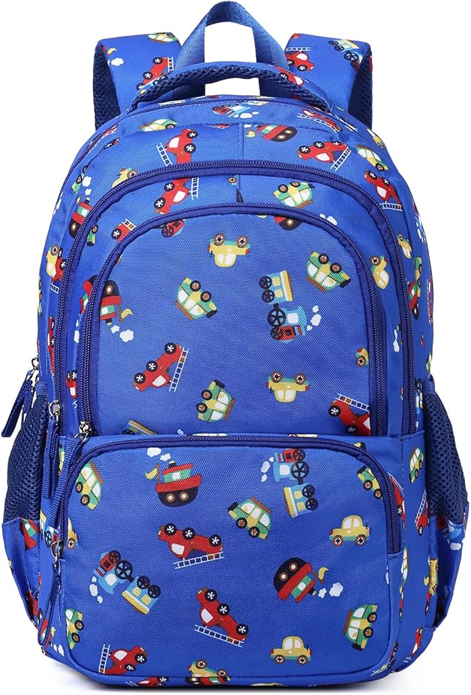 CLUCI Kids Backpack for Boys Bookbags Preschool Toddler Daycare School Bag Elementary Kindergarten Lightweight Waterproof Bluey Backpack Cars