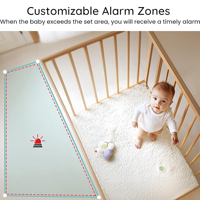 BOIFUN 2K HD 5-Inch Split-Screen, Smart WiFi Baby Monitor with Camera and Audio, Smartphone APP, AI Motion & Cry Detection, Night Vision, 360° Auto Tracking,Humidity &Temperature Detection,2-Way Talk