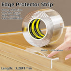 Clear Edge Protector,Safe Corner Protector, Anti-Sharp Edge Protector, for Furniture, Drawers, Tables, Cabinets 1.57inX3.28FT