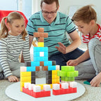 PicassoTiles 108pcs 1” Magnetic Puzzle Cubes Magnet Toys Preschool Construction Building Block Set Sensory Toy Early Education STEM Learning Come with Ideabook for Children Age 3+ Boy Girl PMC108