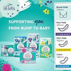 Lil-Lets Nursing Pads – 120 Individually Wrapped, Ultra-Thin, Absorbent & Fragrance-Free – Comfort & Protection for Nursing Moms Postpartum –Maximum Adhesion for Leak & Chafing Nipple Protection