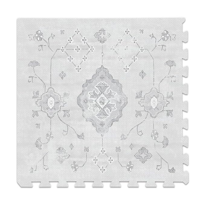Lillefolk Baby Play Mat for Floor – 6x8ft Vintage Gray | Soft Non Toxic Premium EVA Foam Tiles for Tummy Time, Crawling & Playroom – Waterproof Interlocking Floor Mat for Babies & Toddlers (12 Tiles)