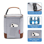 Breast Milk Cooler Bag with Ice Pack Fits 4 Baby Bottles Up to 9 Ounce, Baby Bottle Bag Great for Nursing Mom Daycare, Strap