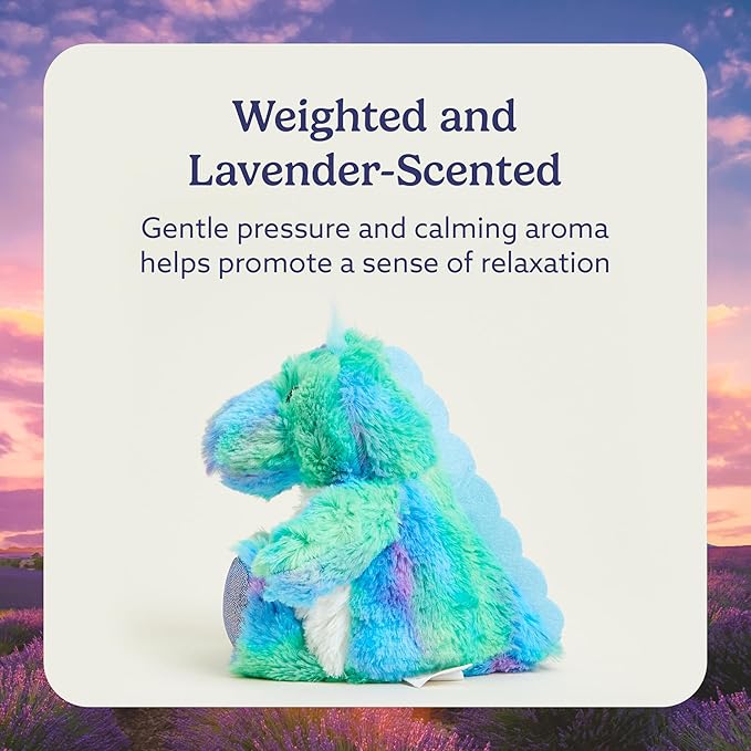 warmies Junior Microwavable & Weighted Stuffed Animals, Rainbow Dinosaur - Heated Stuffed Animal Plushie for Warmth & Comfort - Soft Plush Toys for Adults & Children (Boys, Girls, Babies & Toddlers)