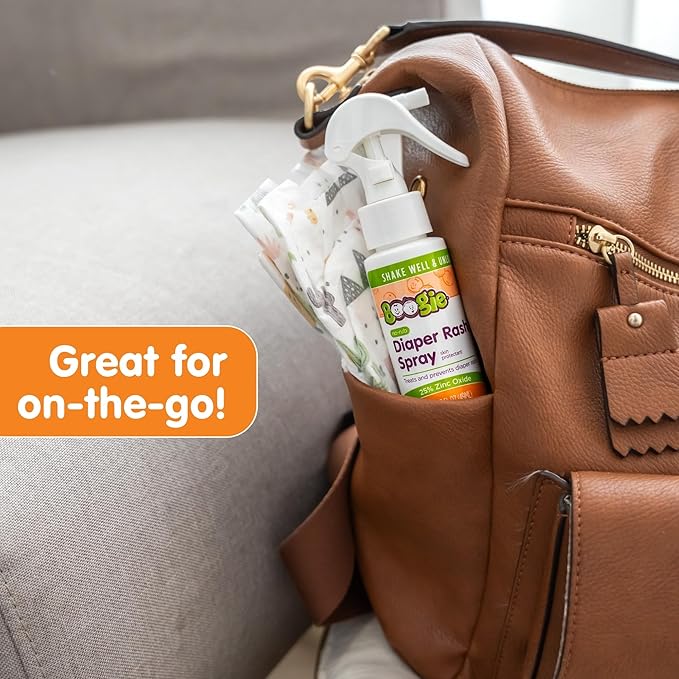 Diaper Rash Cream Spray by Boogie Bottoms, Travel Friendly No-Rub Touch Free Application for Sensitive Skin, from The Maker of Boogie Wipes