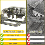 Magnetic Tiles Road Set, STEM Magnet Building Blocks for Toddler Kids, Montessori Educational Toy Gifts for 3+ Year Old Boys & Girls