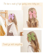 5.5 Inch 20PCS Baby Girls Fable Hair Bows Clips Cotton Linen Alligator Hair Clips Large Neutral Handmade Hair Accessories Bows for Girls Toddlers Kids by doboi