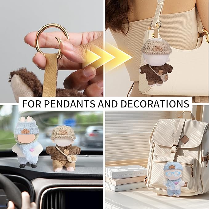 17cm Doll Clothes - 11 Piece Handcrafted Crochet Sweaters Outfit with Accessories Hand Crocheted Hat, Bag, Boys and Girls Stylish Adorable Dolls Clothing Accessories for 17 cm Doll