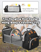 Baby Diaper Bags with Changing Station, Waterproof Diaper Bag Backpack for Moms Dads with USB Charging Port, Baby Shower Gifts, Large Capacity diaper backpack, Black