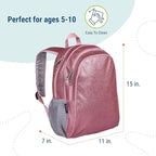 Wildkin 15-inch Kids Backpack – Durable, Padded, Adjustable for School & Travel - Pink Glitter
