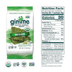 Gimme Seaweed Organic Premium Roasted Seaweed Snacks, Wasabi, 20 Count, Keto, Vegan, Gluten-Free, Great Source of Omega3s and Iodine, Healthy On-The-Go Snack for Kids and Adults