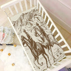 Western Desert Cowboy Crib Sheets for Boys and Girls, Fitted Baby Crib Sheets Soft and Breathable Mini Crib Sheets 39 X 27 Inches