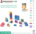 110PCS Premium MagneticTiles, MagnetTiles, STEM AUTHENTICATED, Magnetic Blocks, Magnetic Building Blocks, Magnets for Kids, MagneticTile Toy Boys Girls Age 3 4 5 6 7 8
