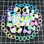 54PCS Girls Hair Ties Bows and Flowers Ponytail Elastic Bands,No Damage Elastic Ponytail Holders Hair,Hair Bows No Slip Durable Fabric ponytail fixator Multicolor