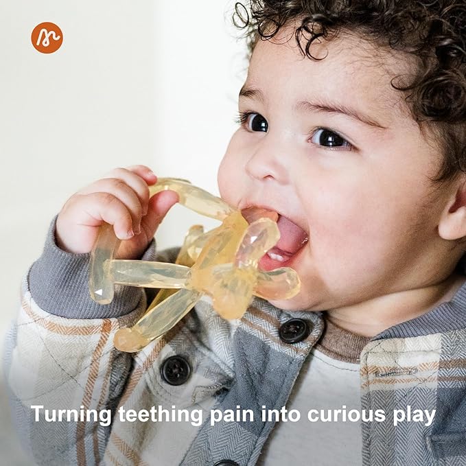 Crystal Jelly Baby Teether – Jellydog Teething Relief Toy for Infants 3-6 Months, Silicone Handheld Teething Toy, BPA-Free, Odorless, Prevents Choking, Safe for Babies (Rose Quartz)