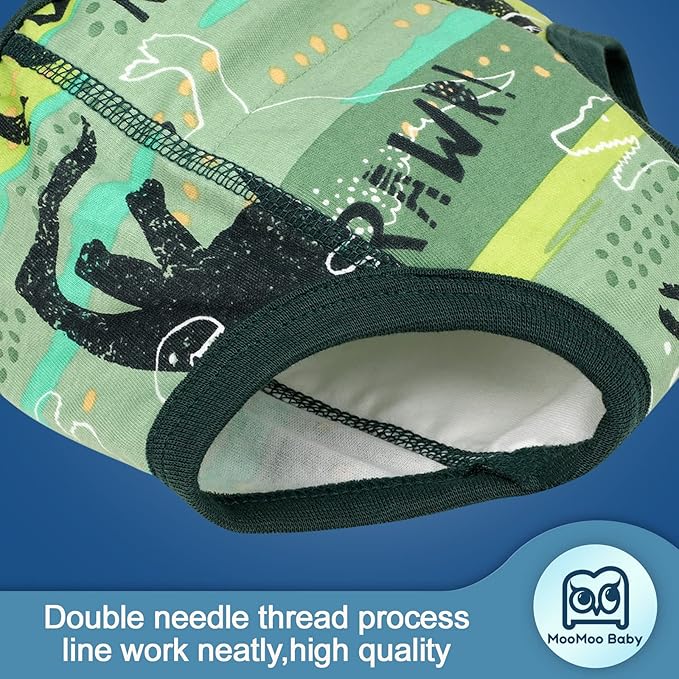 MooMoo Baby 8 Packs Potty Training Pants Cotton Absorbent Training Underwear for Toddler Boy and Girls 2T-9T