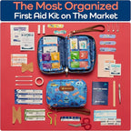 KeepGoing Travel First Aid Kit for Kids – 130 Pc. for Car, Home, Purse, Diaper Bag & Backpack with Latex-Free Bandages - Mini First Aid Kit Travel Size TSA-Approved