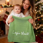 Personalized Baby Name Blanket, Custom Knit Blanket Embroidered with Name, 30x40in Custom Baby Gifts for Boys and Girls, Newborn for Boy/Girl