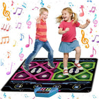 Upgraded 2-Player Kids Dance Mat, Interactive Electronic Dance Pad for Girls &Boys Ages 3-12, Premium Speaker with Built-in Adjustable Volume Music, Ideal Birthday & Holiday Family Dance Game Toy Gift