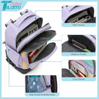 NEW TILAMI 18 inch Rolling Backpack for Kids – Waterproof, Stair-Climbing, Adjustable Handle, Variety of Colors & Patterns for School, Mood Map