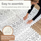 Baby Play Mat for Floor – 4x6ft Boho | Soft Non Toxic Premium EVA Foam Tiles for Tummy Time, Crawling & Playroom – Waterproof Interlocking Floor Mat for Babies & Toddlers by Lillefolk (6 Tiles)