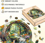 Wooden Puzzles for Adults, Fox Wooden Jigsaw Puzzle for Adults, 190 Piece Unique Animal Shape Wood Puzzles Adult, Birthday Party Gifts for Friends & Family Leisure Time Game Home Decor (M-11.4*11in)