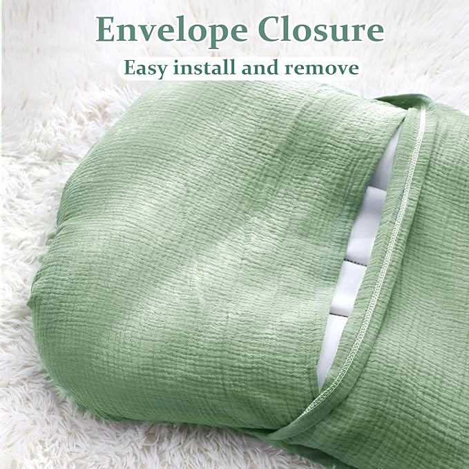 Hooyax Muslin Baby Lounger Cover, 100% Cotton Durable Newborn Lounger Cover, Soft and Breathable Infant Lounger Cover for Boys Girls, Covers Only (Green)