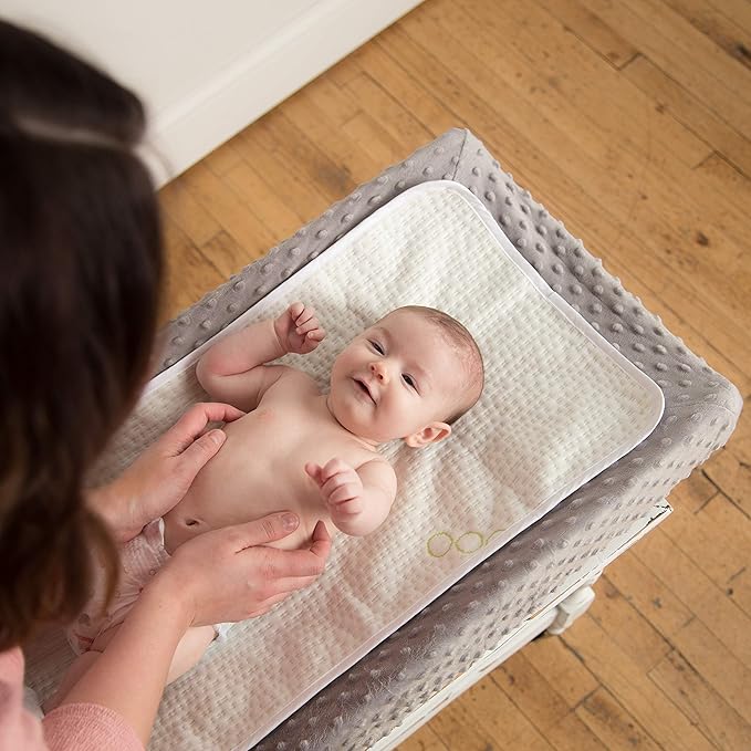 Bamboo Rayon Waterproof Rayon Changing Table Mat (3 Pack) - Reusable Diaper Changing Liners - Leak-Proof - Non Slip Table Top Changing Pad - 27 x 14 inches