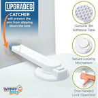 Baby Toilet Lock by Wappa Baby - 9"L x 4"W - Ideal Baby Proof Toilet Lid Lock - No Tools Needed Easy Installation with 3M Adhesive - Top Safety Toilet Seat Lock - Fits Most Toilets - White (1 Pack)
