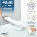 Toilet Locks Baby Proof (2-Pack) Ideal Baby Proof Toilet Lid Lock with Arm – No Tools Needed Easy Installation with 3M Adhesive – Top Safety Toilet Seat Lock – Fits Most Toilets, White