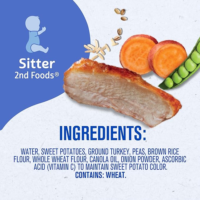 Gerber Baby Food 2nd Foods, Dinner, Turkey & Rice Puree, 4 Ounce Tubs, 2-Pack (Pack of 8)