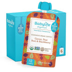 Babylife Organics Stage 2 - Carrot, Pear, Beet & Blackberry, 3.5 Ounce Pouch (6 Pack) - Heavy Metal Safe, Organic Baby Food