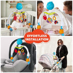 Baby Stroller Arch Toy with Relaxing Music & Lights - Adjustable Activity Arch & Play Accessories - Baby Bouncer Toy Bar, Carseat, Crib, Stroller Hanging Toys for Infants 0 Months Old & Up