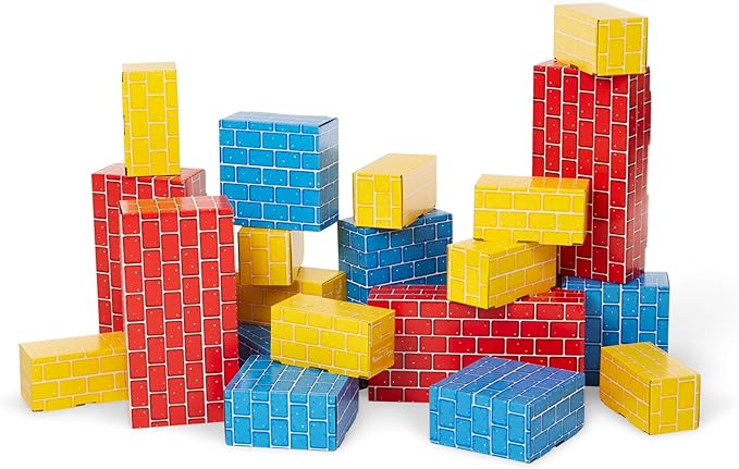 Melissa & Doug Jumbo Extra-Thick Cardboard Building Blocks - 40 Blocks in 3 Sizes