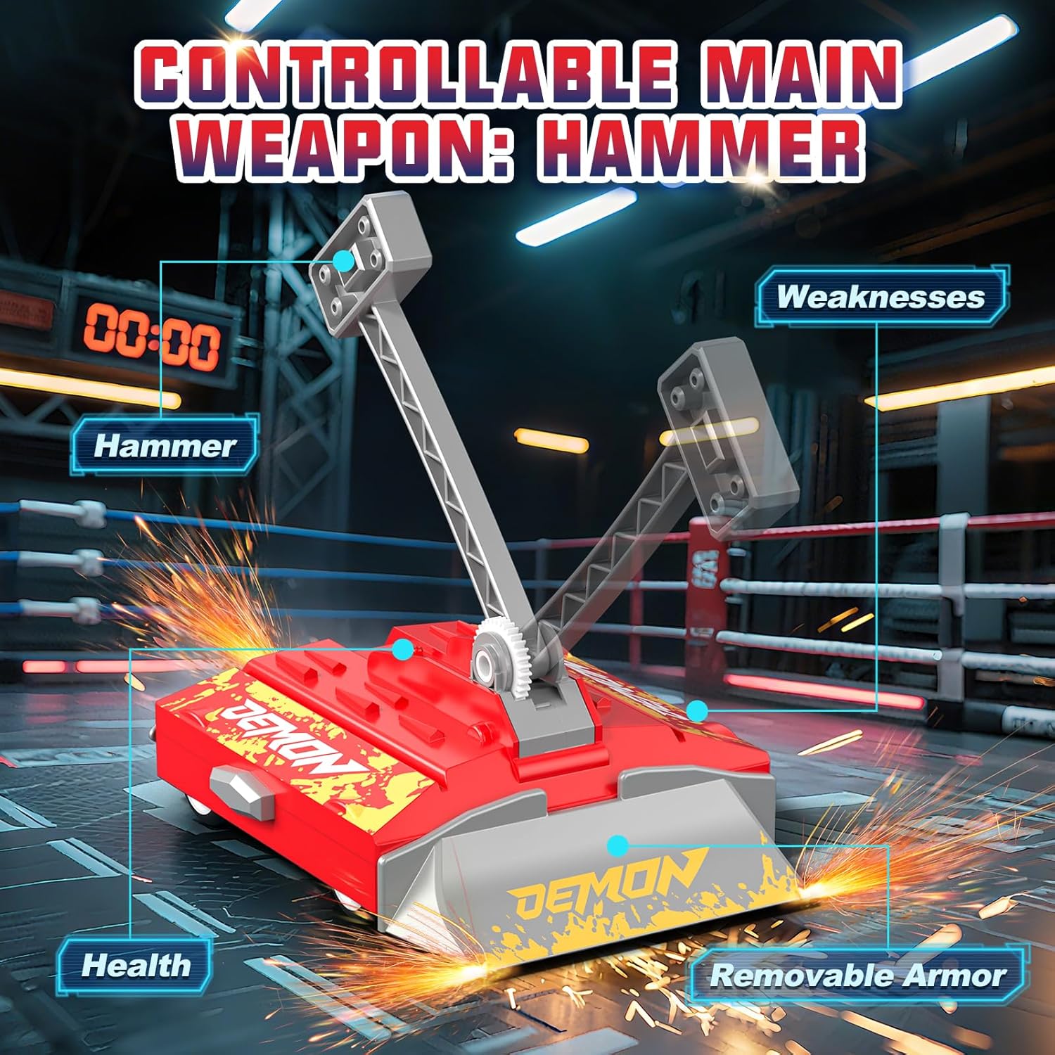 Remote Control Battle Robots, RC Fighting Robots Toys for Kids, Combat Robot STEM Toys, 4WD 2.4 GHz Remote Control Robot Set Birthday Gifts for Boys and Girls Age 5 & Up