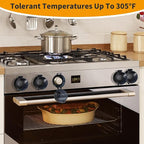 5 + 1 Packs Stove Knob Safety Covers for Child, Childproof Oven Door Lock, Baby Proofing Kitchen Gas Range Oven Knobs Locks, Black