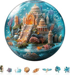 Jigfoxy Wooden Puzzles for Adults, Indian Temple Sanctua Wood Puzzles Adult, Unique Animal Shape Wooden Jigsaw Puzzles for Adults, Birthday Gifts for Puzzle Lovers, Family, Friend (S-8.5*8.5in-100pcs)