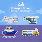 BioSwiss Bandages, Transportation Shaped Self Adhesive Bandage, Latex Free Sterile Wound Care, Fun First Aid Kit Supplies for Kids and Adults, 24 Count