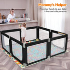 Dripex Foldable Playpen for Babies and Toddlers, 71"×69" Extra Large Baby Playpen, Indoor & Outdoor Safety Gate Collapsible Play Pen, Baby Fence Play Area with Visible Mesh, Black