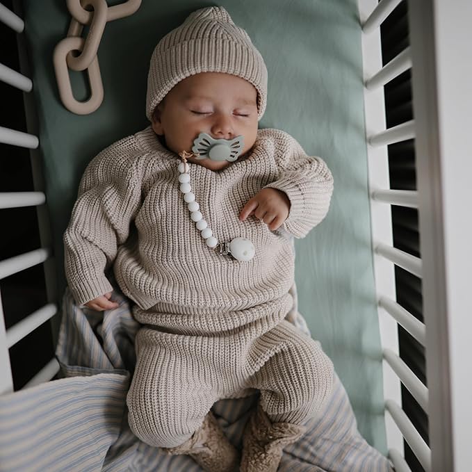 mushie Extra Soft Muslin Fitted MINI Crib Sheet | 24"x 38" (Roman Green)