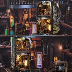 Book Nook Kit - DIY Miniature House Dollhouse Kit for Adults and Teens, Steampunk Booknook Tiny House Bookshelf Decor 3D Wooden Puzzle (Mad Scientist Lab)