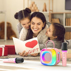 Mini Karaoke Machine for Kids Adults: Portable Karaoke Machine with 2 Wireless Mics for Home Party - Singing Karaoke Speaker Toy Gift for Girls Boys Ages 4 5 6 7 8 9 10 11 12+ Years Old Birthday